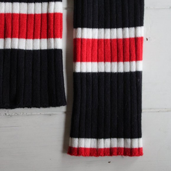 Cropped Ribbed Long Sleeve With Red, Blue and White Stripes - Picture 4 of 6